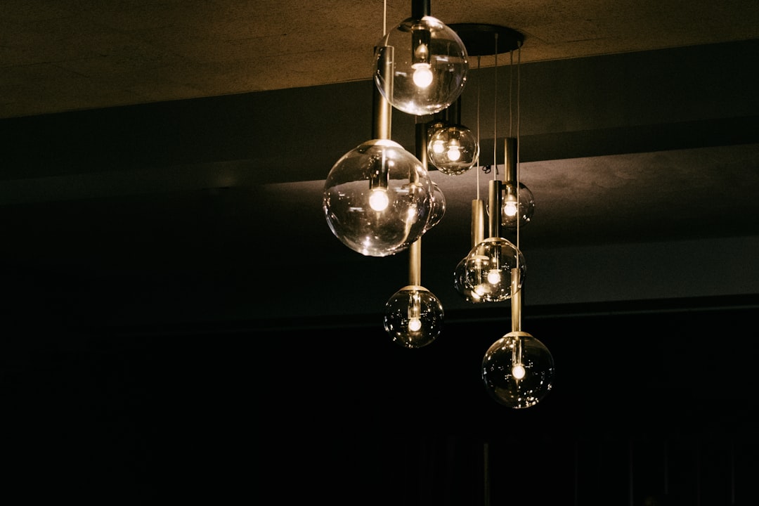 Photo Vintage Glass Chandelier